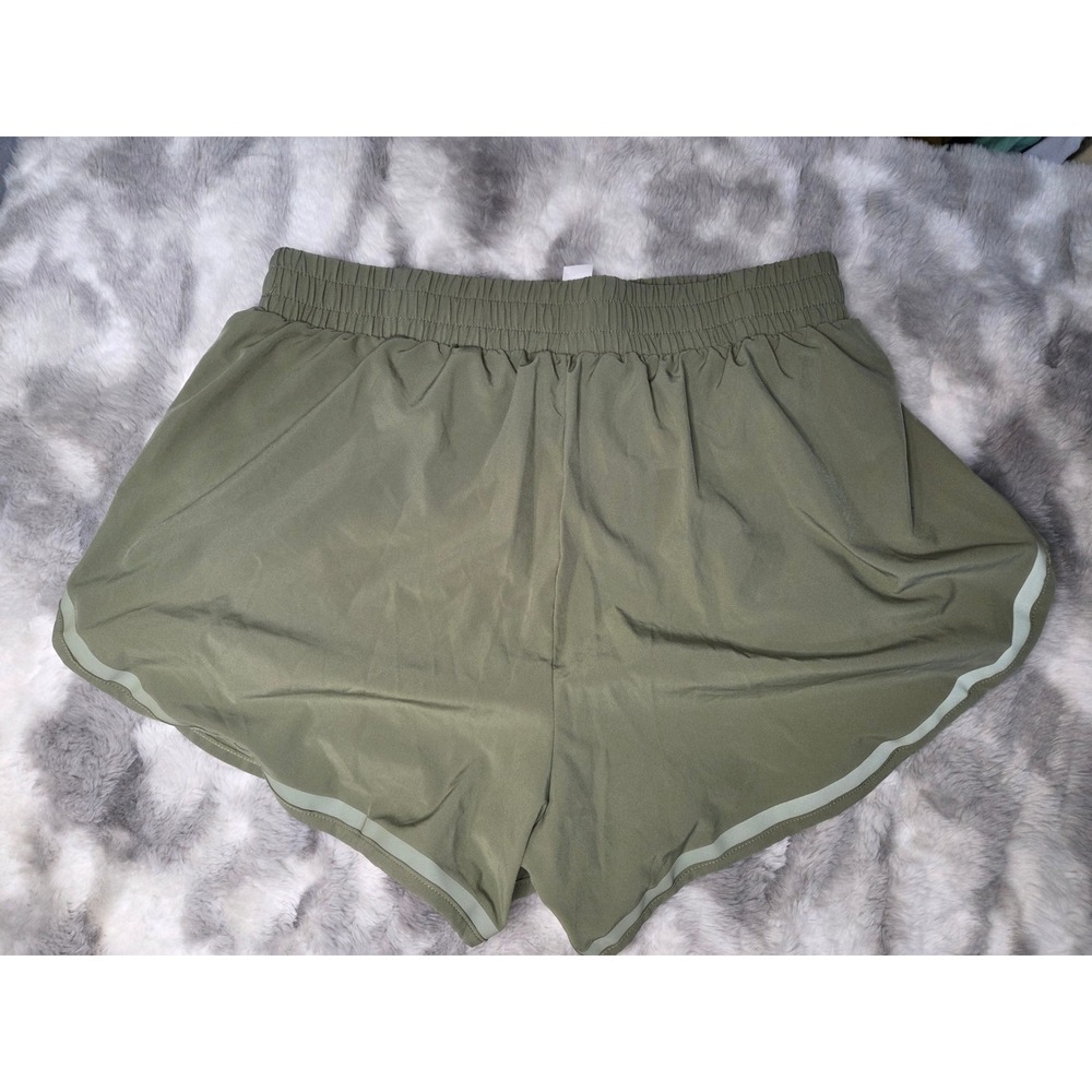 Vitality Olive Green Athletic Running‎ Shorts Womens Large Recycled Polyester